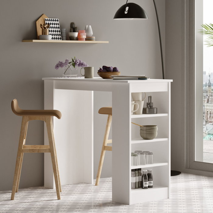 Hanah Home Mesa de bar St1-W Blanca